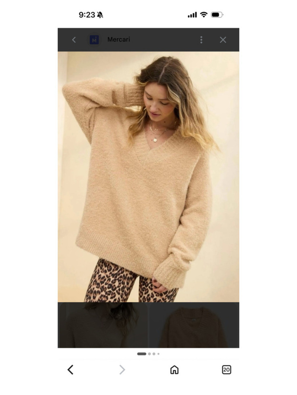 NWT Aerie Boucle Teddy Sweater Beige Camel Small